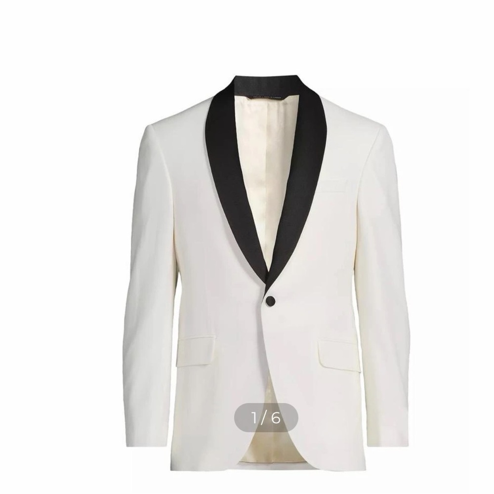 Ted Baker Off white  Tuxedo Jacket Blazer with Black Shawl Collar
